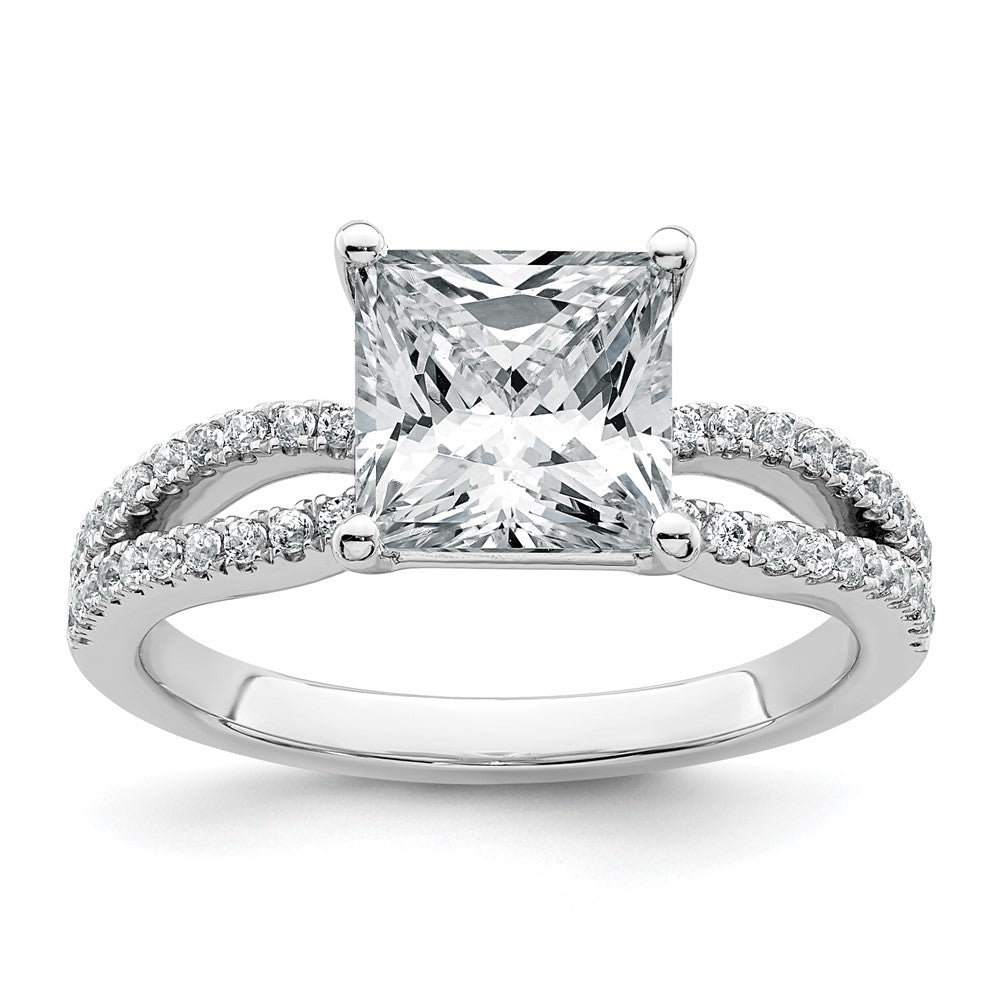 14kw 2 1/4 carat Cert Lab Grown Diamond VS+ F+ Princess Complete Eng Ring