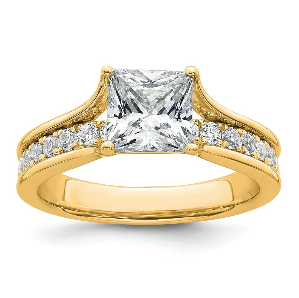 14k 1 7/8ct Cert Lab Grown Diamond VS+ F+ Princess Comp Engagement Ring