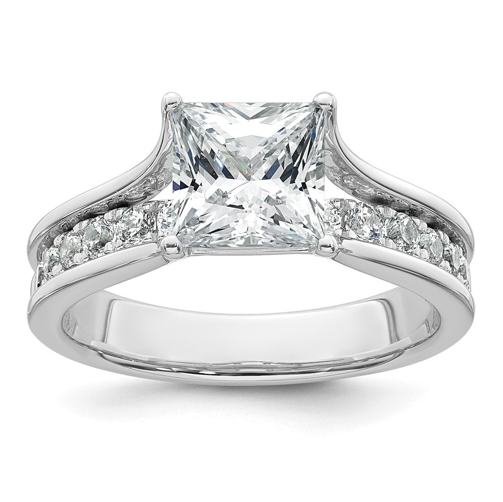 14kw 2 1/2ct Lab Grown Diamond VS+ F+ Princess Comp Engagement Ring