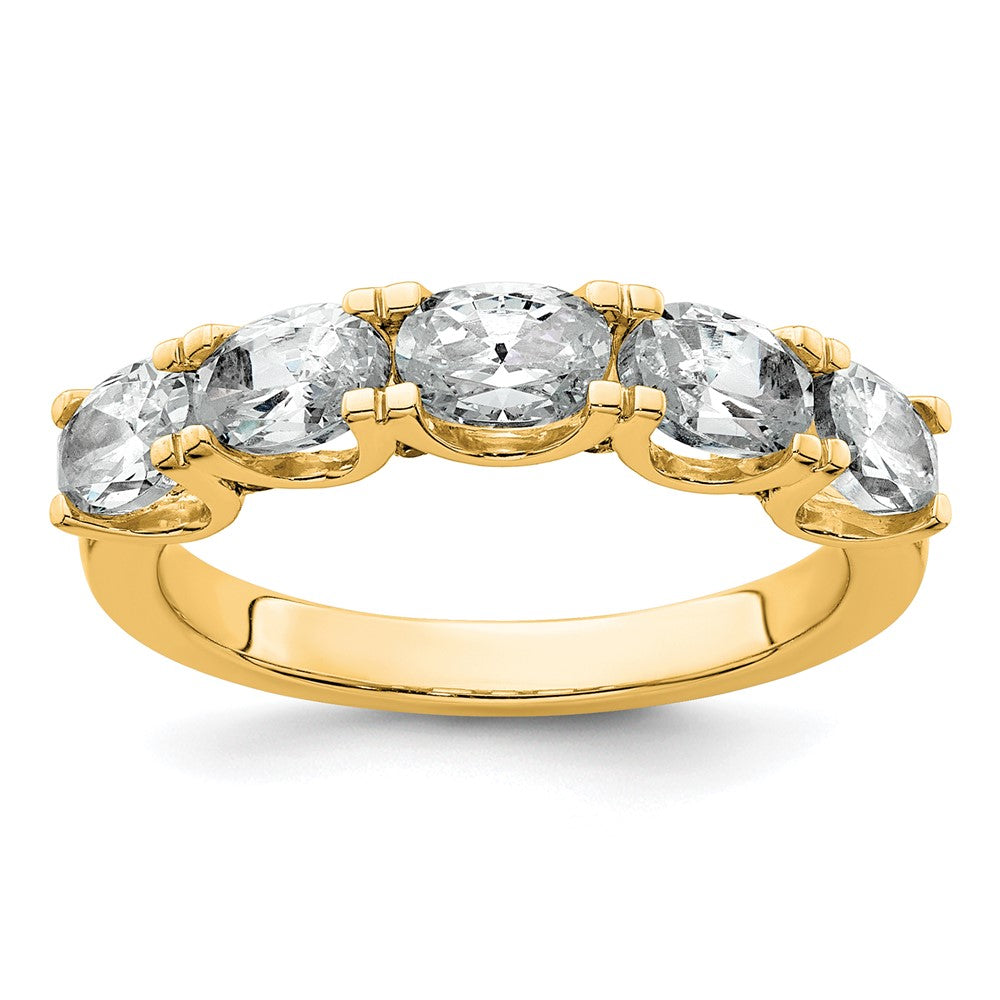 14k 1 1/2ct Lab Grown Diamond VS+ F+ Complete 5 Stone Band