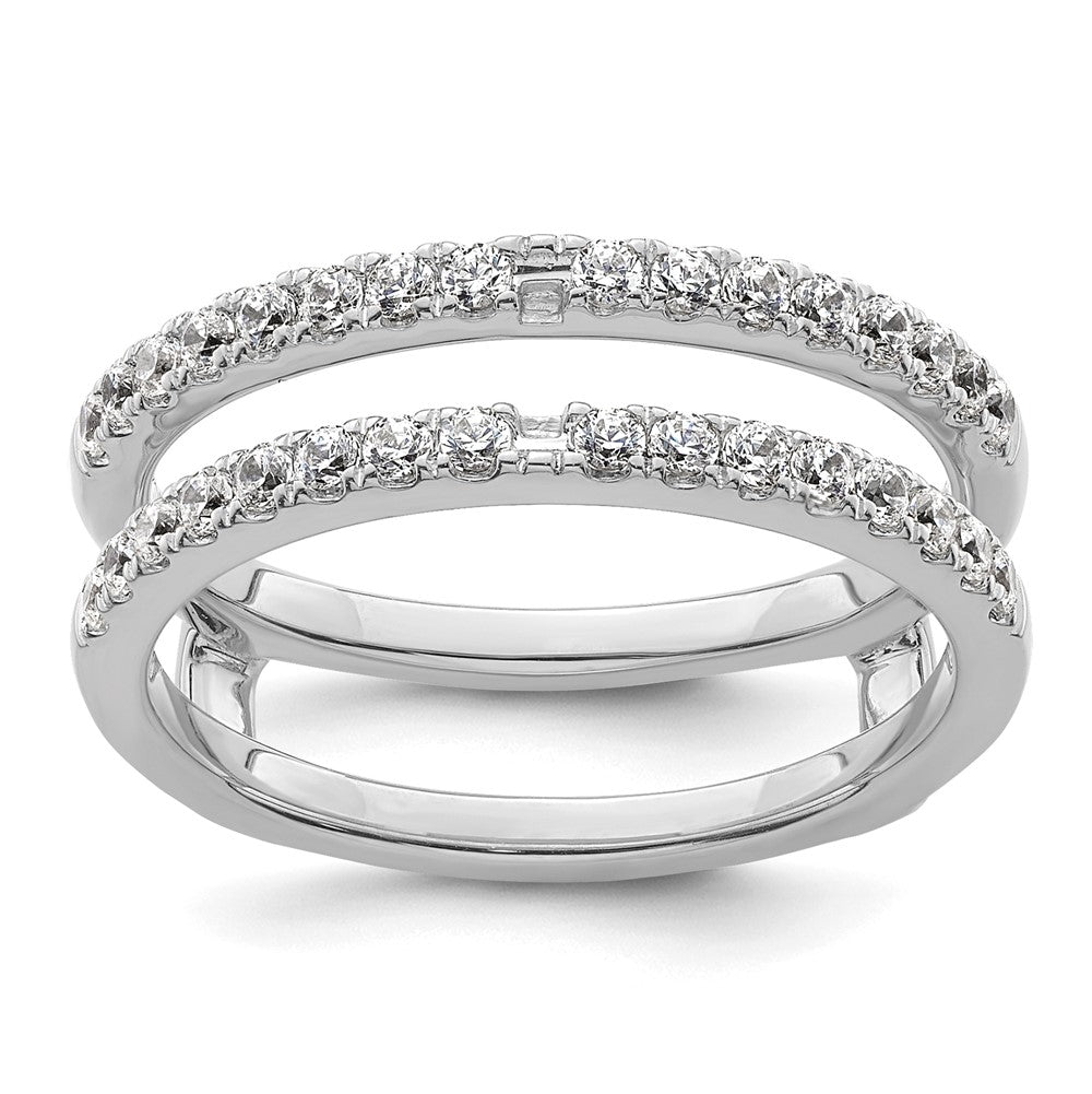 14k White Gold 1/2ct Lab Grown Diamond VS+ F+ Complete Ring Guard