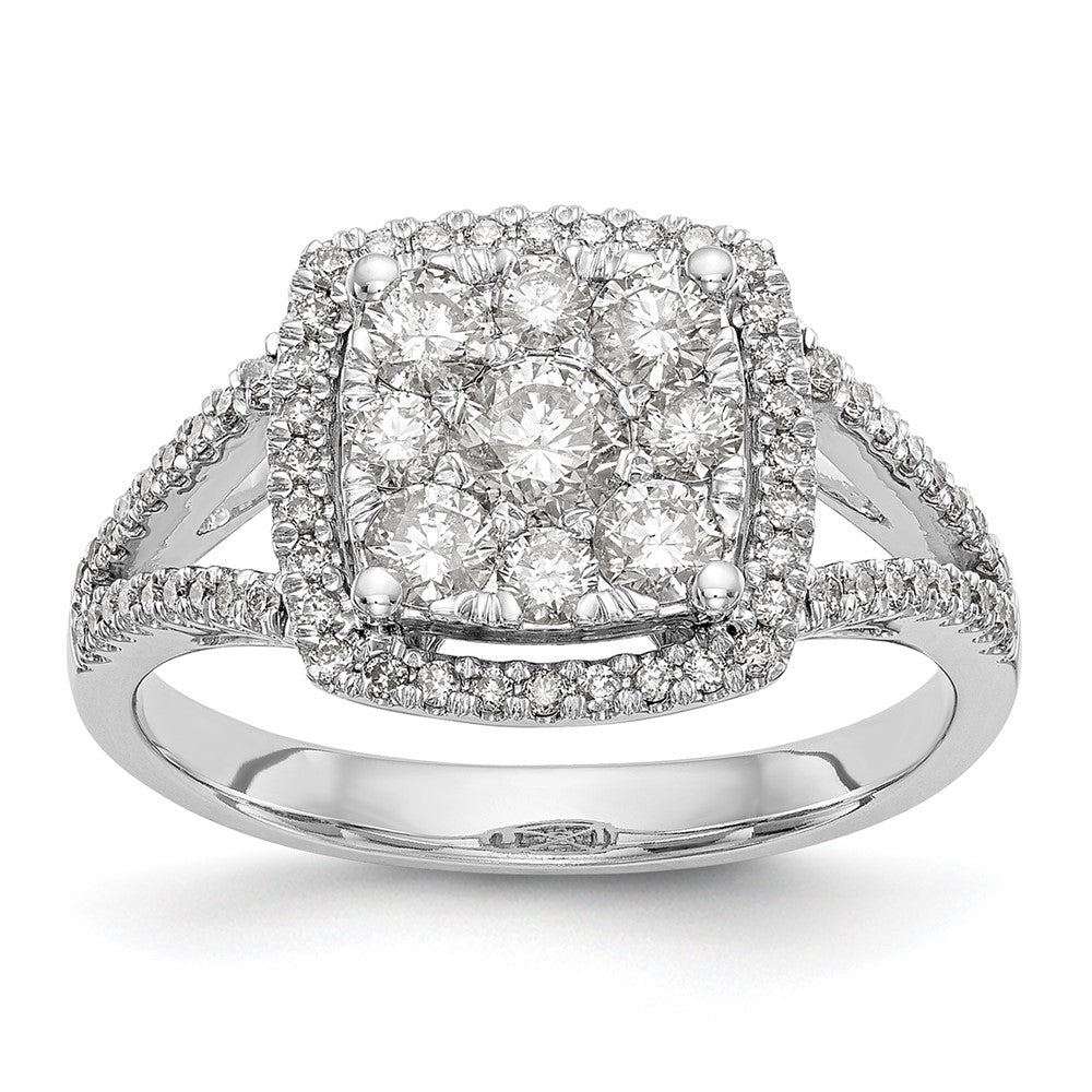 14kw 1ct Lab Grown Diamond VS/SI+ G+ Complete Cluster Eng Ring