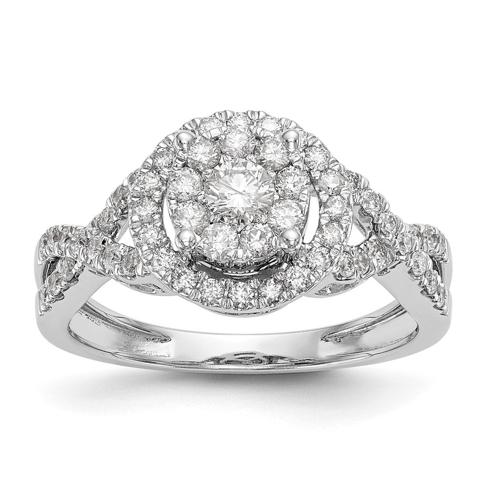 14kw 3/4ct Lab Grown Diamond VS/SI+ G+ Complete Cluster Eng Ring