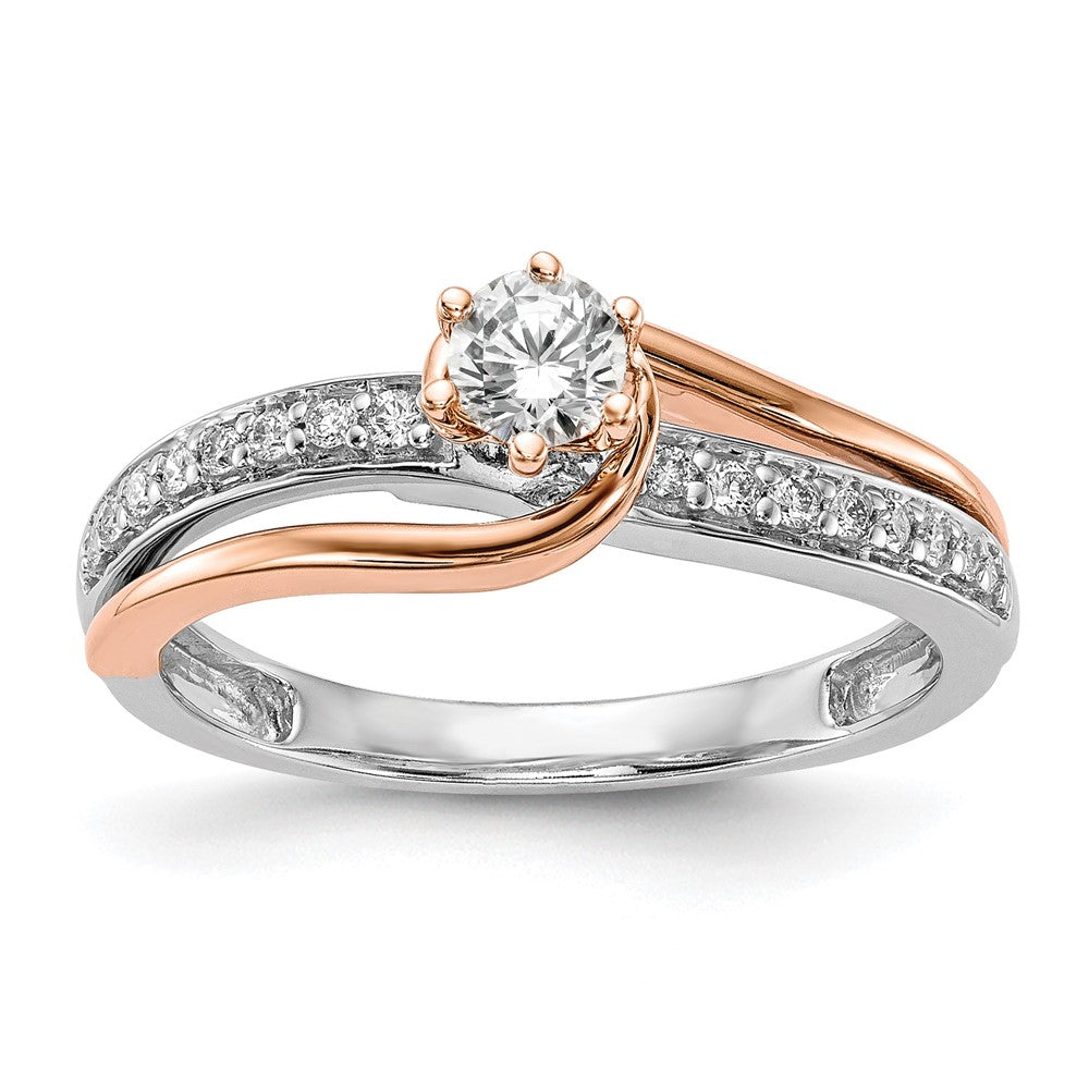 10k Two-Tone 3/8 ct Lab Grown Dia VS/SI Complete By-Pass Engagement Ring