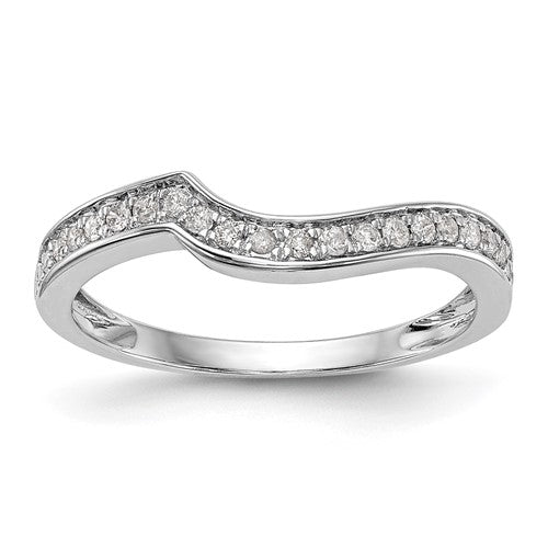 14k White Gold Criss-Cross (Holds 1/2 carat (5.2mm) Round Center) 1/8 carat Diamond Semi-mount Engagement Ring
