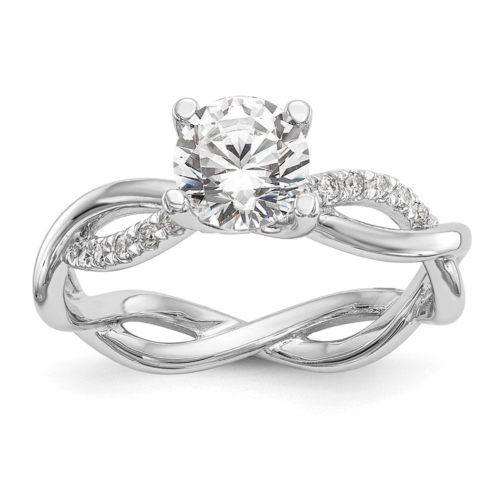 14kw 1/4ct Lab Grown Diamond VS/SI+ G+ 1ct Center Semi Bypass Eng Ring