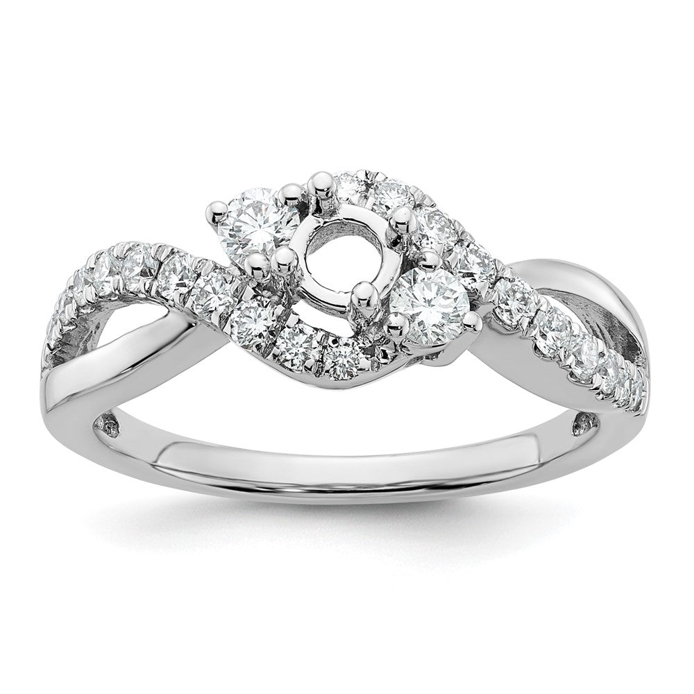 14kw 5/8ct Lab Grown Diamond VS/SI+ G+ Round Comp Criss Cross Eng Ring