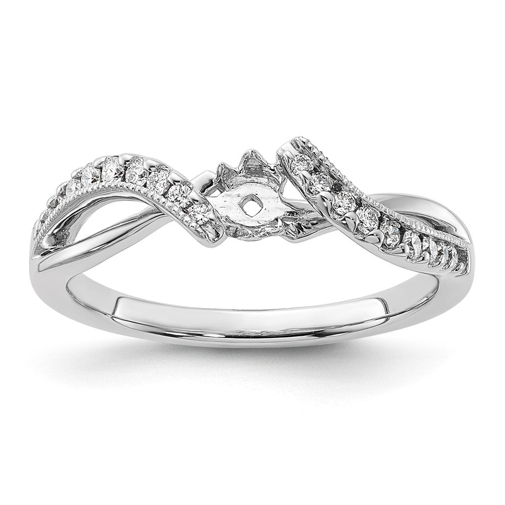 14k White Gold 1/6 ct Lab Grown Dia VS/SI+ G+ Semi Peg Set Engagment Ring
