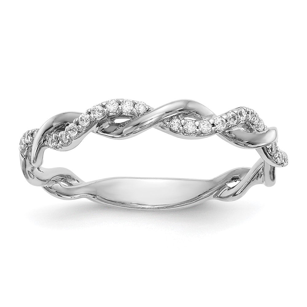 14kw 1/8ct Lab Grown Dia VS/SI+ G+ Comp Criss Cross Wedding Band