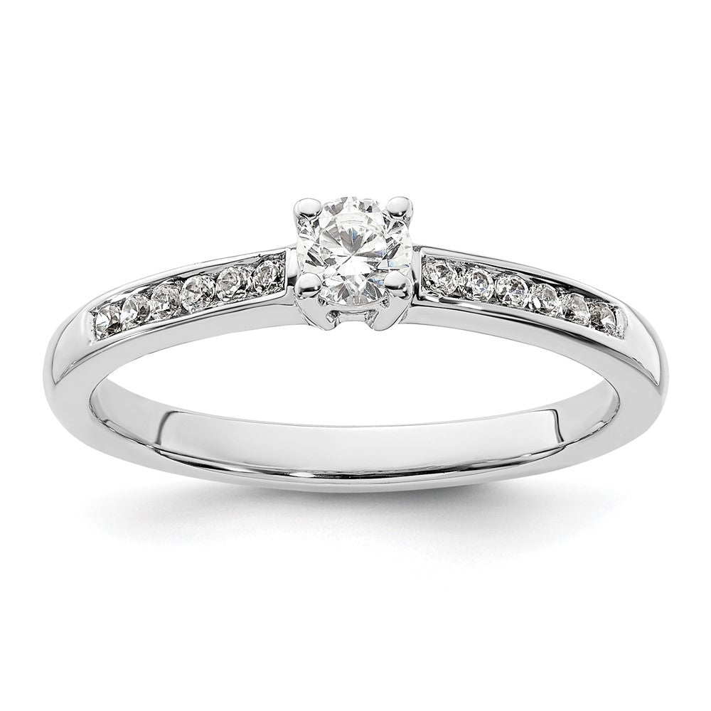 14kw 1/3ct Lab Grown Diamond VS/SI+ G+ Round Comp Engagement Ring