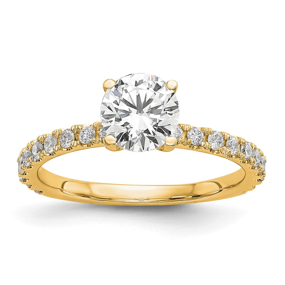 14k 1/3ct Lab Grown Diamond VS/SI+ G+ 1ct Center Round Semi Eng Ring