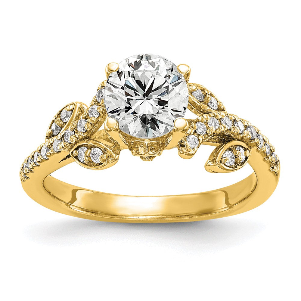 14k 3/8 ct Lab Grown Diamond VS/SI+ G+ 3/4 ct Center Semi Engagement Ring