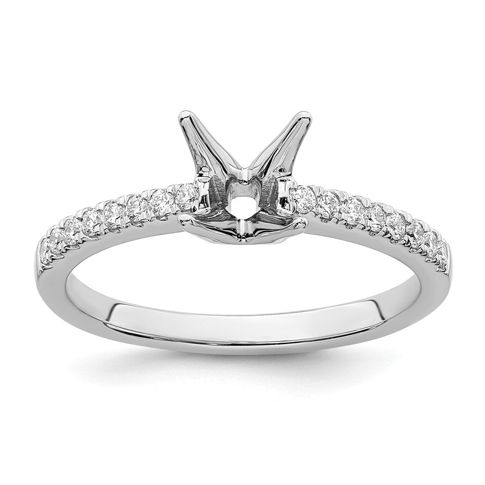 14kw 1/6 ct Lab Grown Diamond VS/SI+ G+ Princess Semi Mount Eng Ring