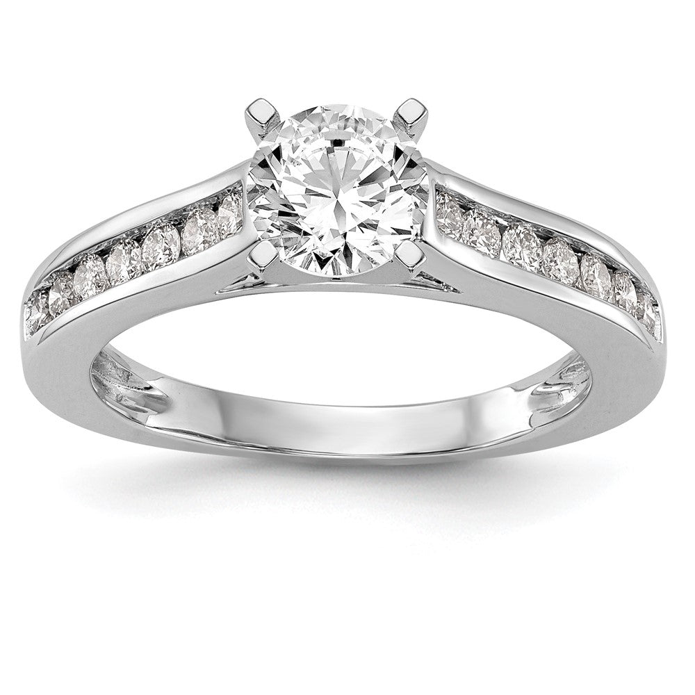 14k White Gold 1/3 ct Lab Grown Dia VS/SI+ G+ Semi Peg Set Engagement Ring