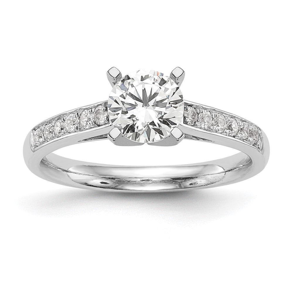 14k White Gold 1/4 ct Lab Grown Dia VS/SI+ G+ Semi-Mount Peg Set Eng Ring