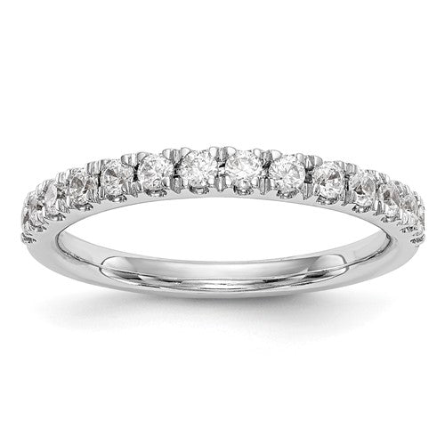 14k White Gold Halo (Holds 1/2 carat (5.3x3.9mm) Emerald-cut Center) 1/4 carat Diamond Semi-mount Engagement Ring