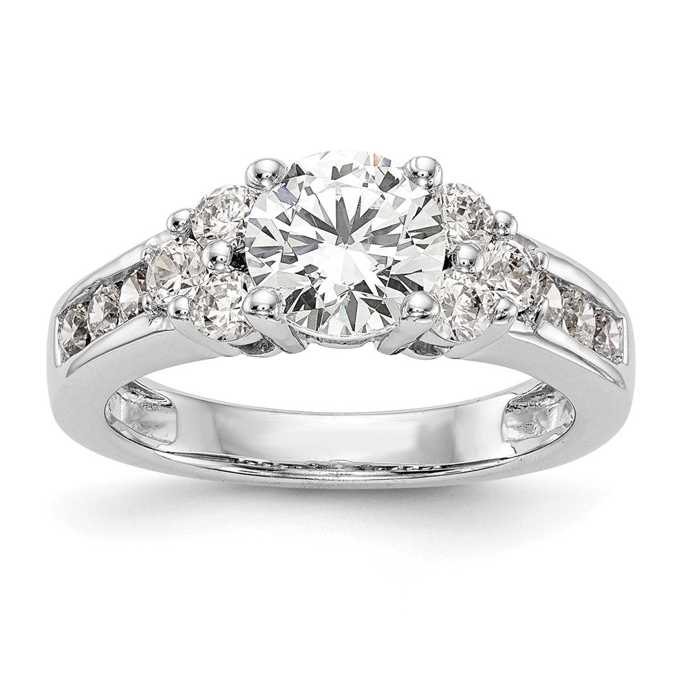 14k White Gold 3/4 ct Lab Grown Dia VS/SI+ G+ 1 1/4 ct Center Semi Eng Ring