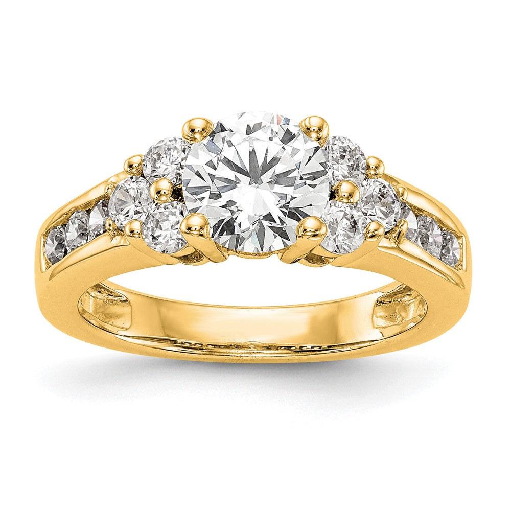 14k 3/4 ct Lab Grown Diamond VS/SI+ G+ 1 1/4 ct Center Semi Engagement Ring