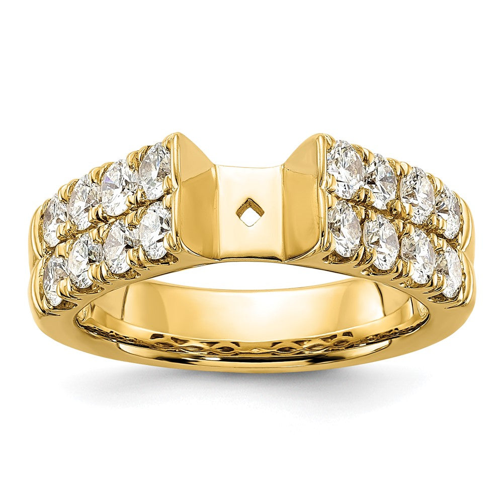 14k 1 3/8 ct Lab Grown Dia VS/SI+ G+ Semi-Mount Peg Set Engagement Ring