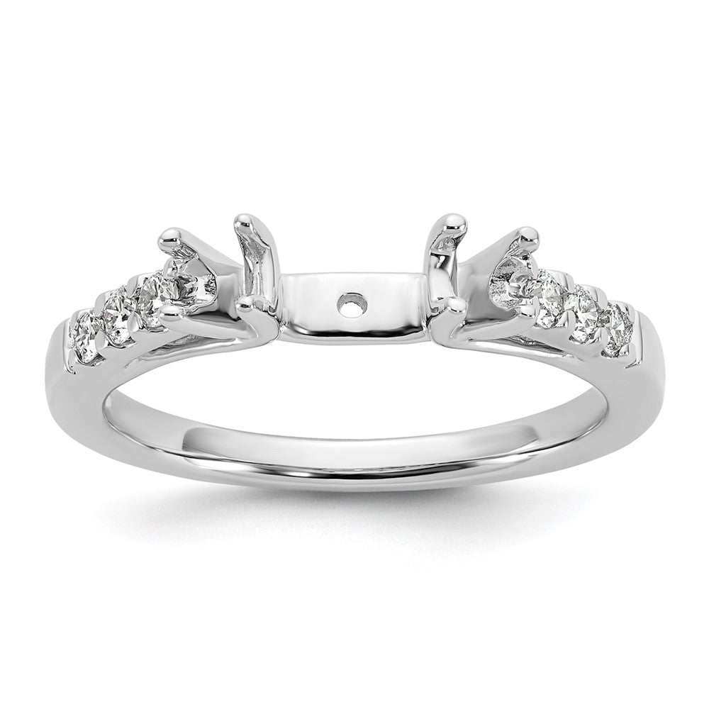 14k White Gold 1/2ct Lab Grown Diamond VS/SI+ G+ Semi Peg Set Eng Ring