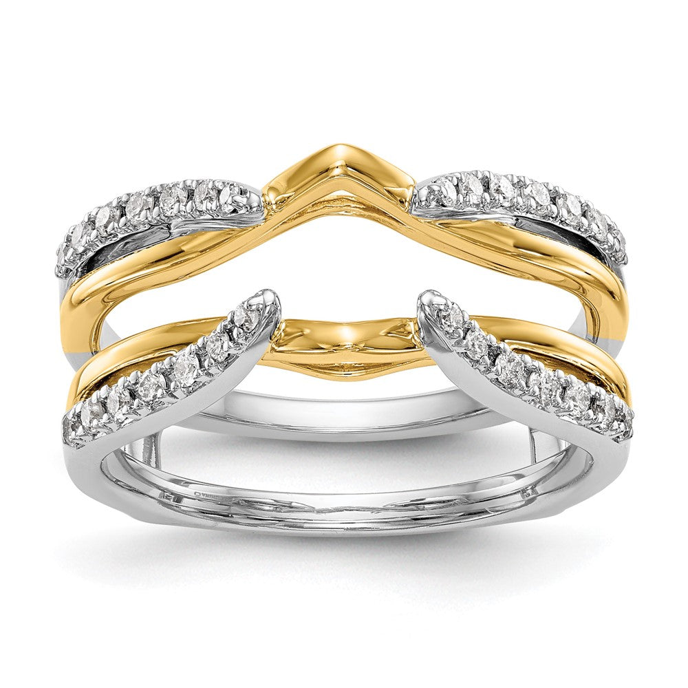 14k Two-tone 1/4 ct Lab Grown Diamond VS/SI+ G+ Complete Ring Guard