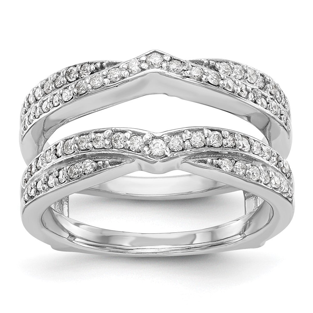 14k White Gold 1/2 ct Lab Grown Diamond VS/SI+ G+ Complete Ring Guard