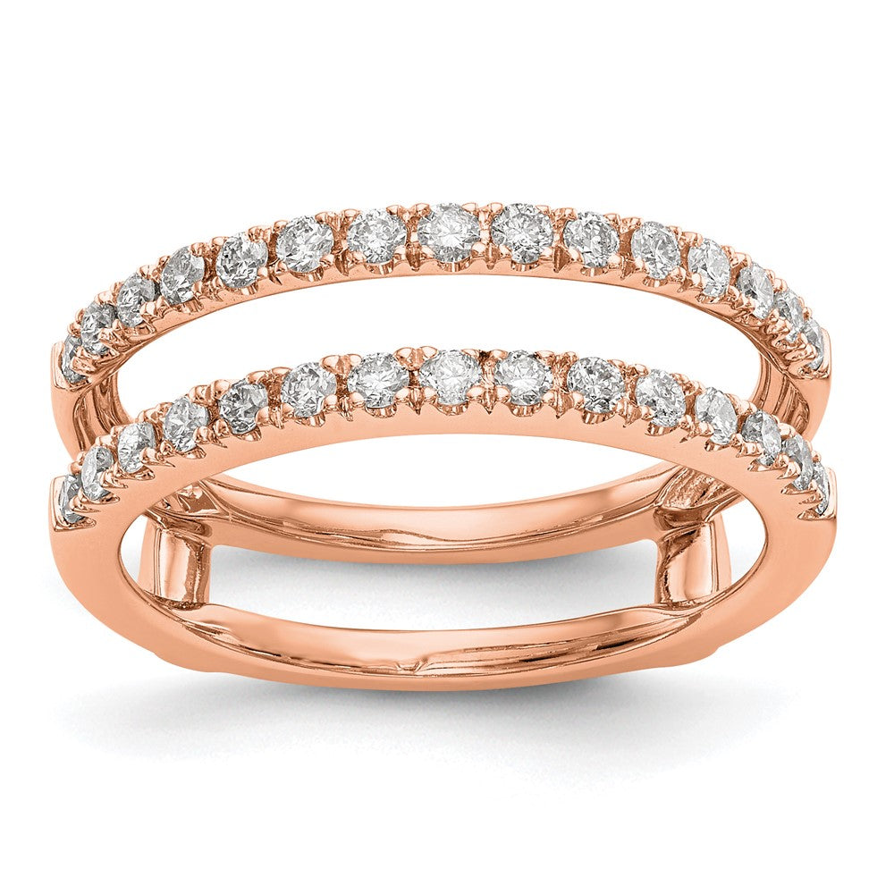 14k Rose Gold 1/2 ct Lab Grown Diamond VS/SI+ G+ Complete Ring Guard
