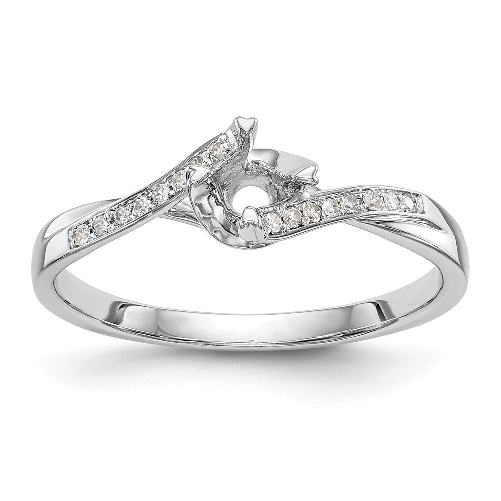 10k White Gold 1/3ct Lab Grown Diamond VS/SI+ G+ Comp Petite Eng Ring