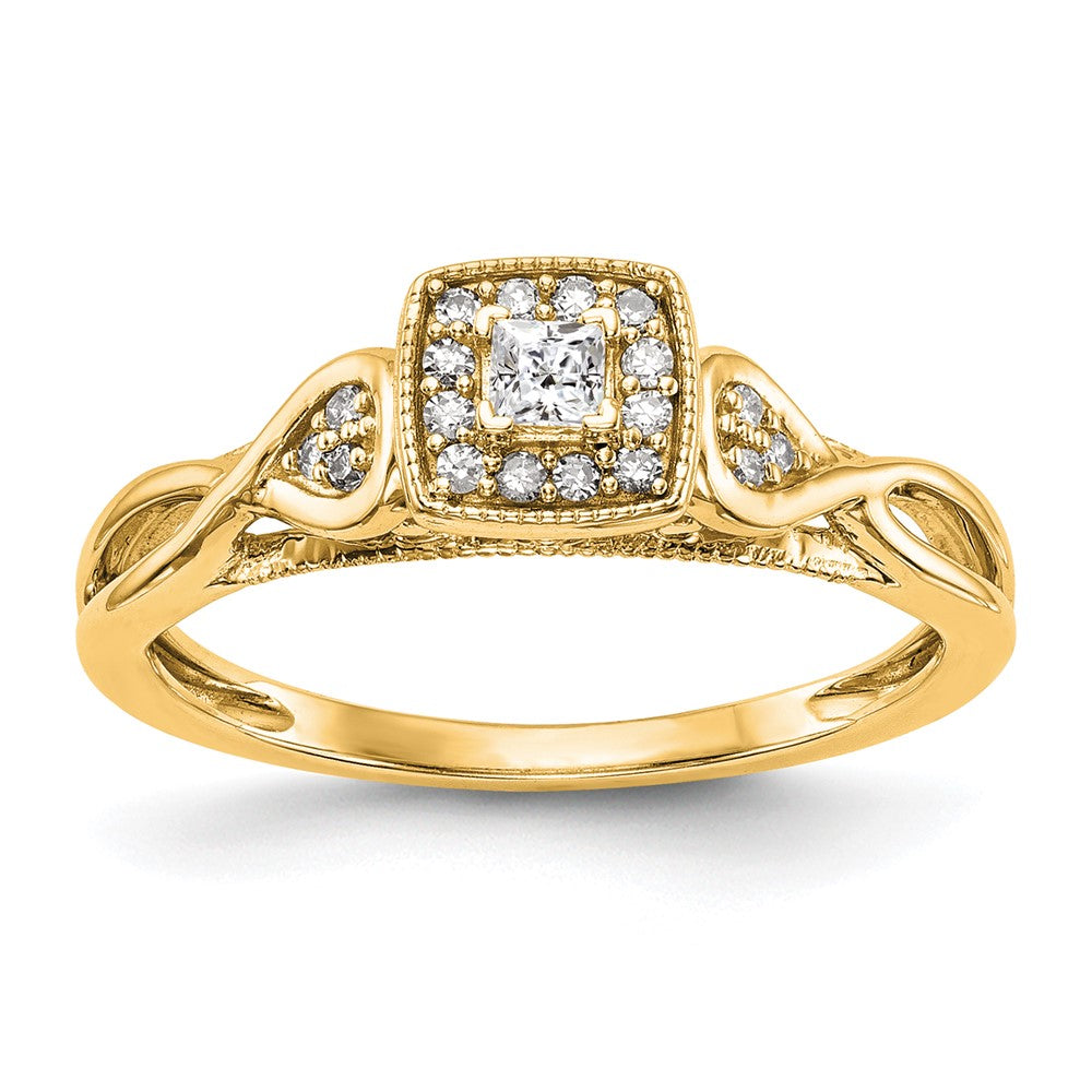 14k 1/5ct Lab Grown Diamond VS/SI+ G+ Comp Petite Eng Ring