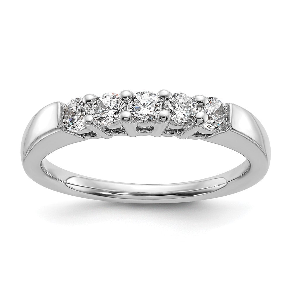 14k White Gold 1/2 ct Lab Grown Diamond VS/SI+ G+ 5 Stone Complete Band