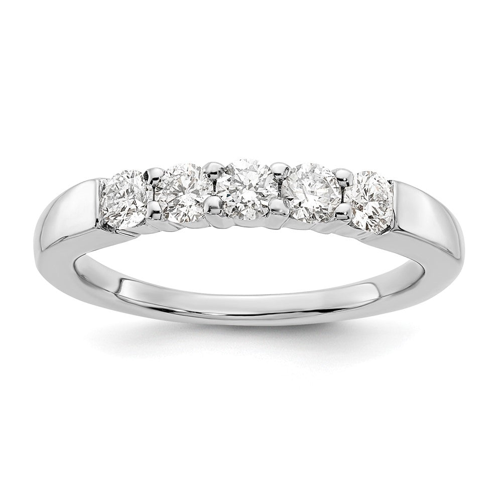 14k White Gold 1/2 ct Lab Grown Diamond VS/SI+ G+ 5 Stone Complete Band