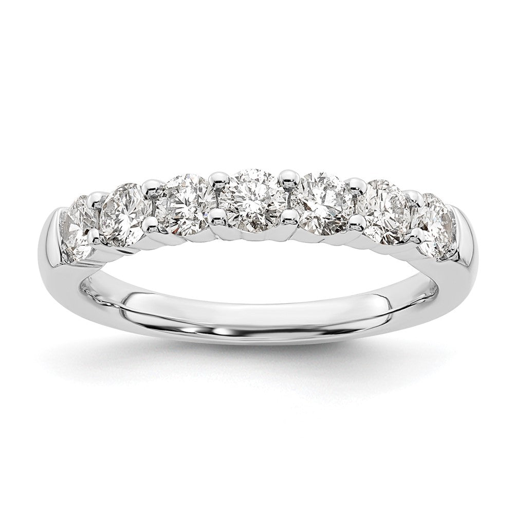 14k White Gold 1 ct Lab Grown Diamond VS/SI+ G+ 7 Stone Complete Band