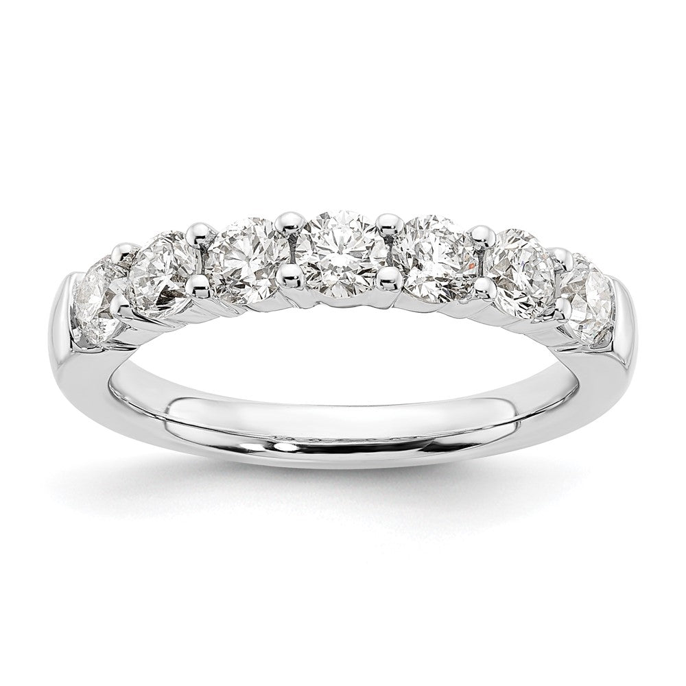 14k White Gold 1 1/5 ct Lab Grown Diamond VS/SI+ G+ 7 Stone Complete Band