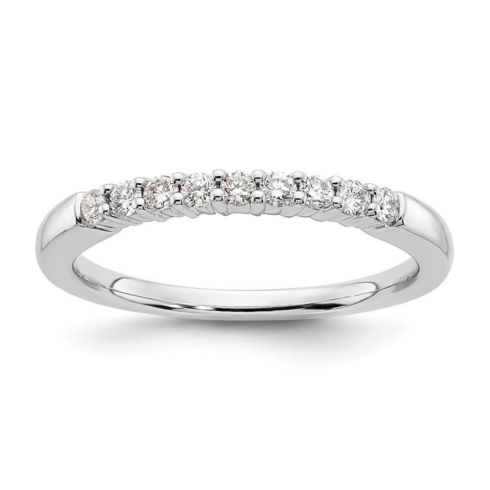 14k White Gold 1/5ct Lab Grown Diamond VS/SI+ G+ 9 Stone Complete Band