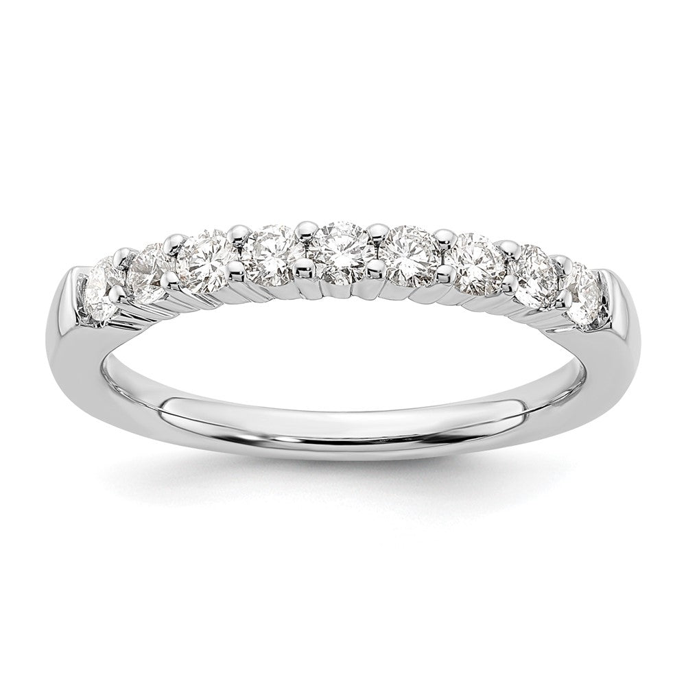 14k White Gold 1/2 ct Lab Grown Diamond VS/SI+ G+ 9 Stone Complete Band