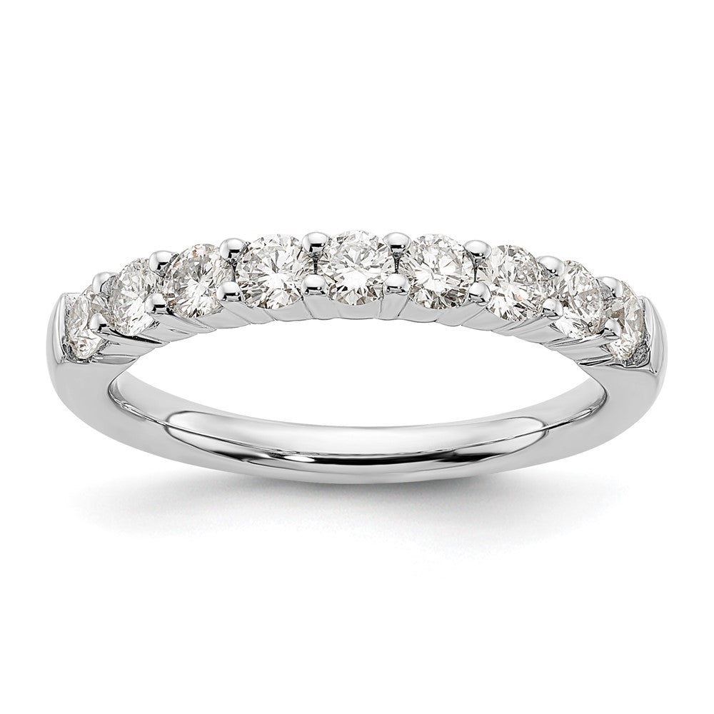 14k White Gold 3/4 ct Lab Grown Diamond VS/SI+ G+ 9 Stone Complete Band