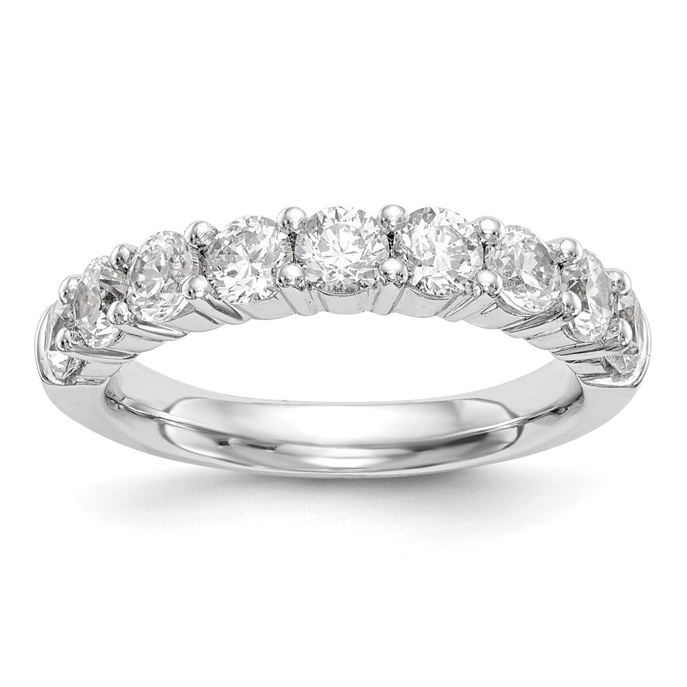 14k White Gold 1 ct Lab Grown Diamond VS/SI+ G+ 9 Stone Complete Band