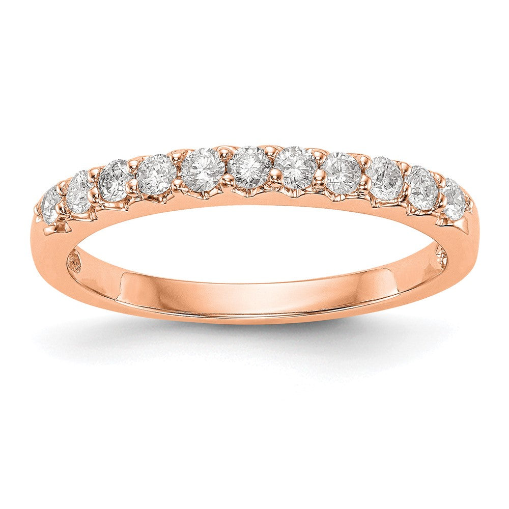 14k Rose Gold 1/3 ct Lab Grown Diamond VS/SI+ G+ Complete Band