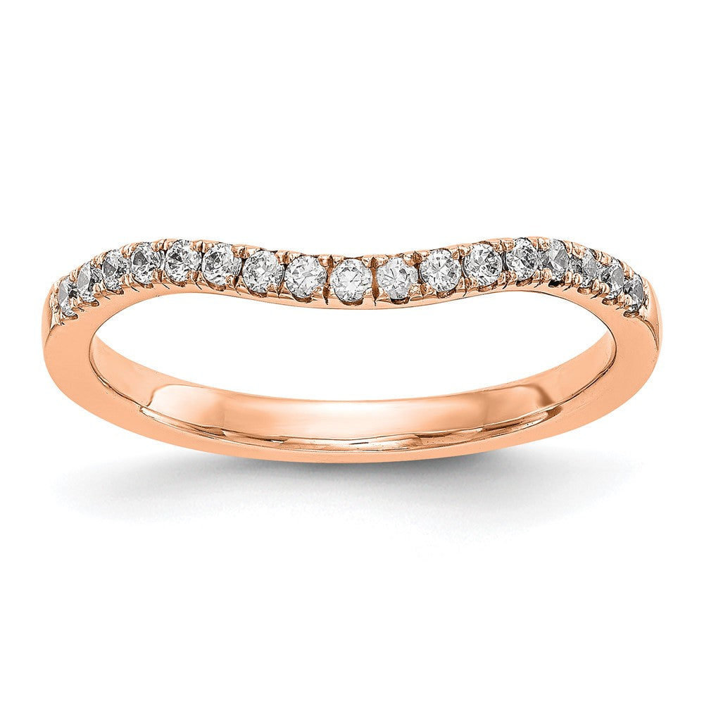 14k Rose Gold 1/5 ct Lab Grown Diamond VS/SI+ G+ Complete Curved Band