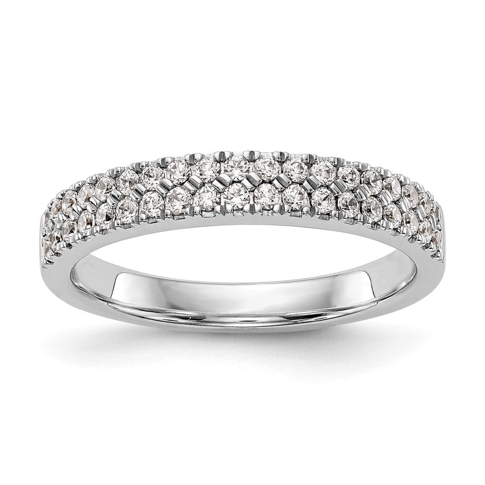 14k White Gold 3/8 ct Lab Grown Dia VS/SI+ G+ Complete Double Row Band