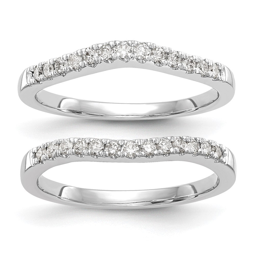 14kw 1/3ct Lab Grown Dia VS/SI+ G+ Comp Set of 2 Curved Wedding Bands