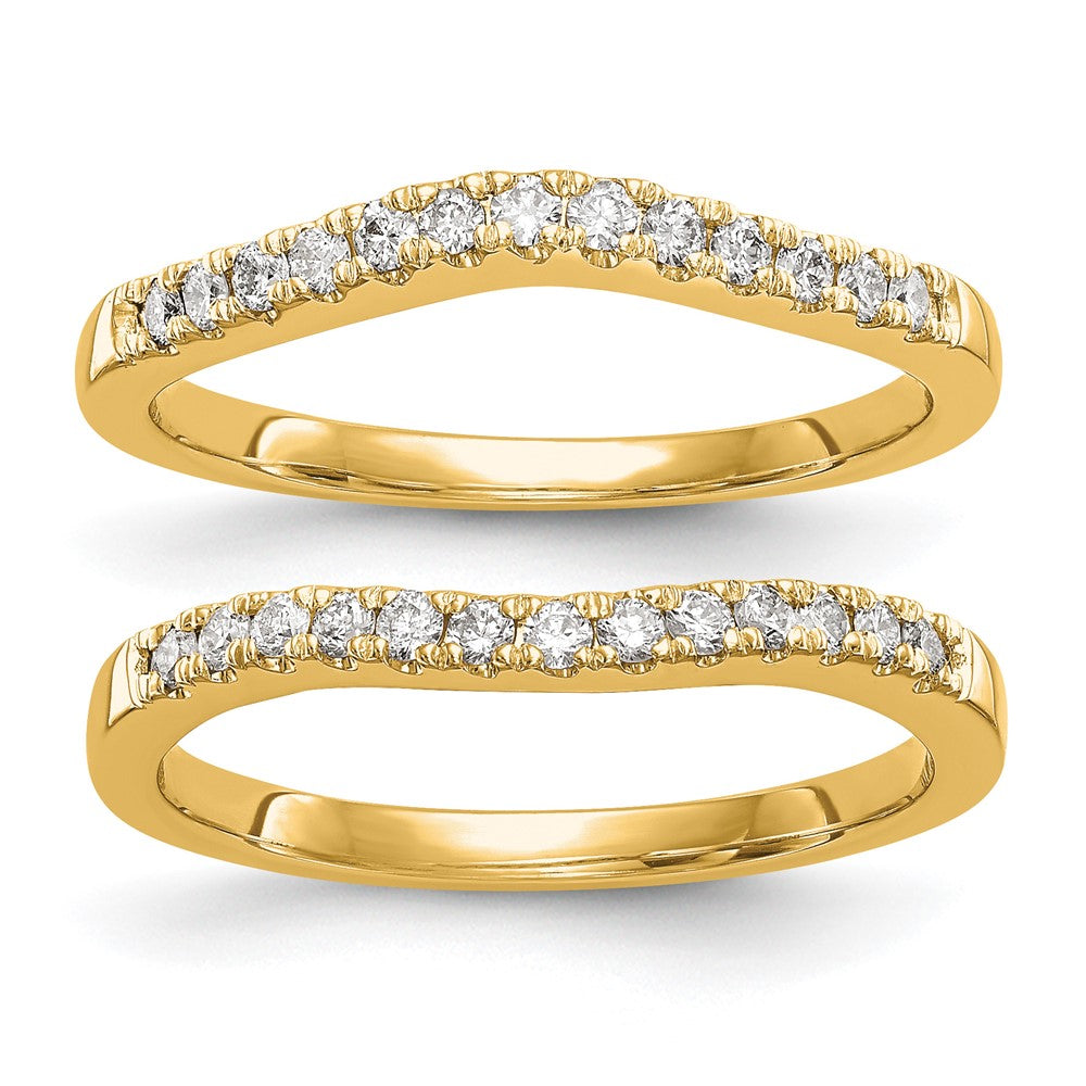 14k 1/3ct Lab Grown Dia VS/SI+ G+ Comp Set of 2 Curved Wedding Bands