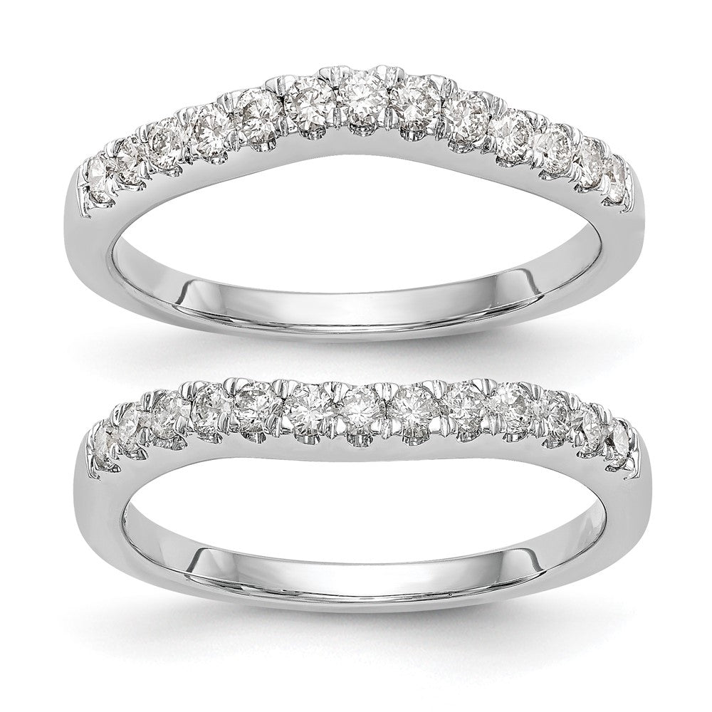 14kw 5/8ct Lab Grown Dia VS/SI+ G+ Comp Set of 2 Curved Wedding Bands
