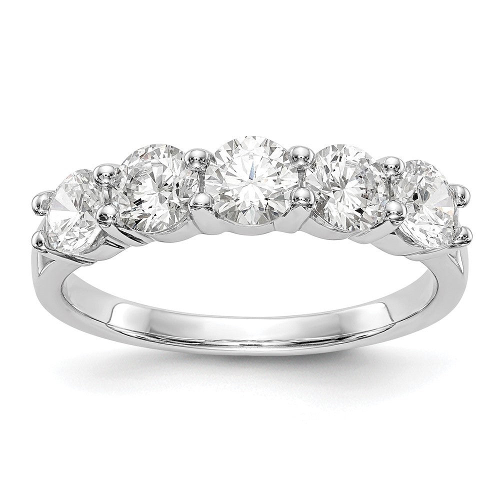 14k White Gold 1 1/3 ct Lab Grown Diamond VS/SI+ G+ 5 Stone Complete Band