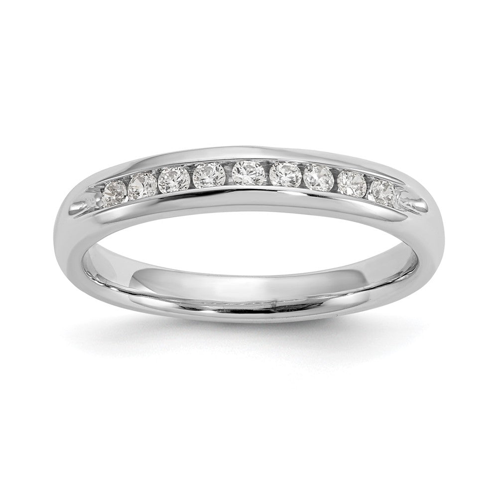14k White Gold 1/5 ct Lab Grown Diamond VS/SI+ G+ 9 Stone Complete Band