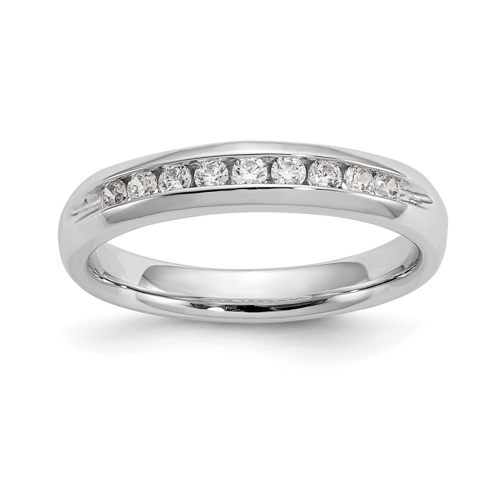 14k White Gold 1/5 ct Lab Grown Diamond VS/SI+ G+ 9 Stone Complete Band