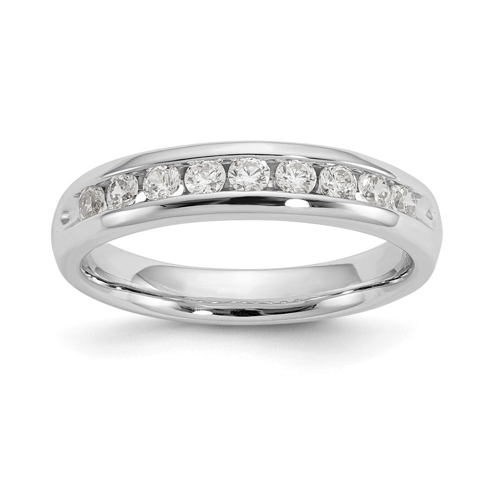 14k White Gold 3/8 ct Lab Grown Diamond VS/SI+ G+ 9 Stone Complete Band