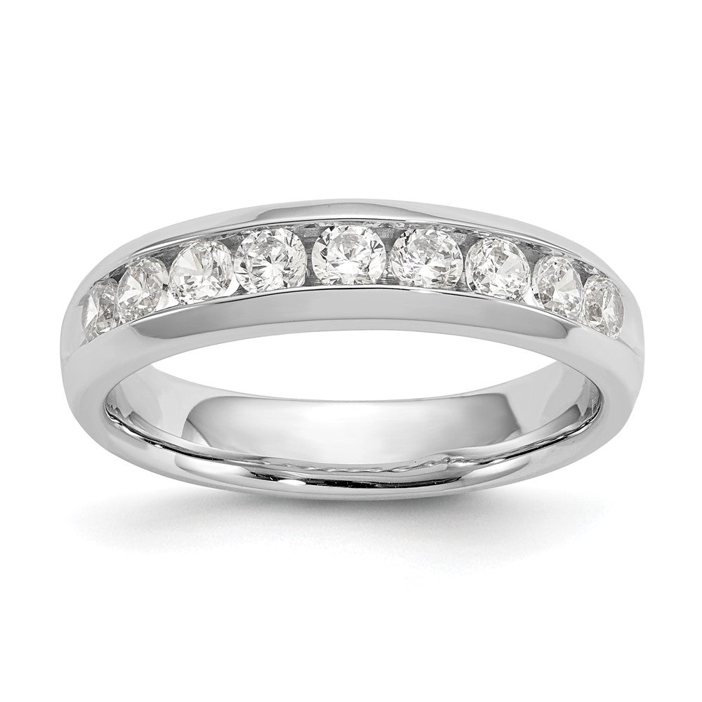 14k White Gold 5/8 ct Lab Grown Diamond VS/SI+ G+ 9 Stone Complete Band