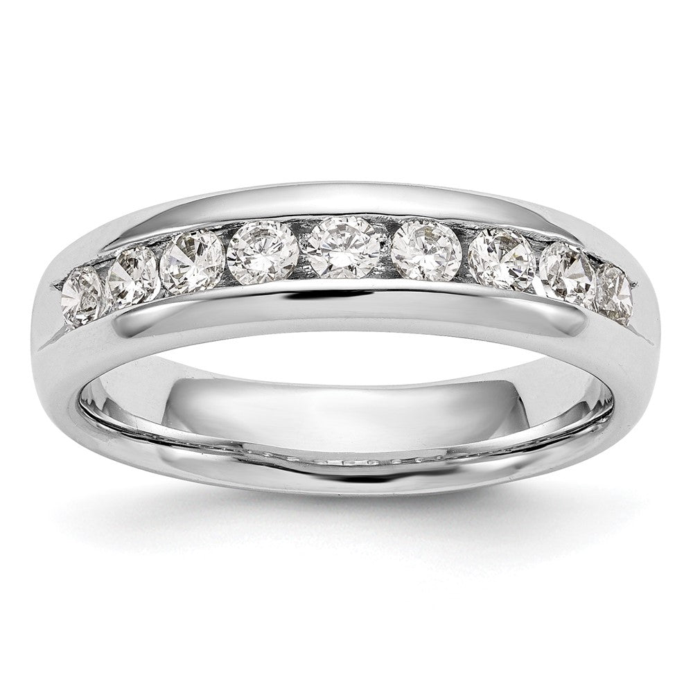 14k White Gold 3/4 ct Lab Grown Diamond VS/SI+ G+ 9 Stone Complete Band