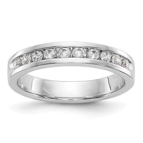 14k White Gold Criss-Cross (Holds 3/4 carat (5.8mm) Round Center) 1/5 carat Diamond Semi-mount Engagement Ring